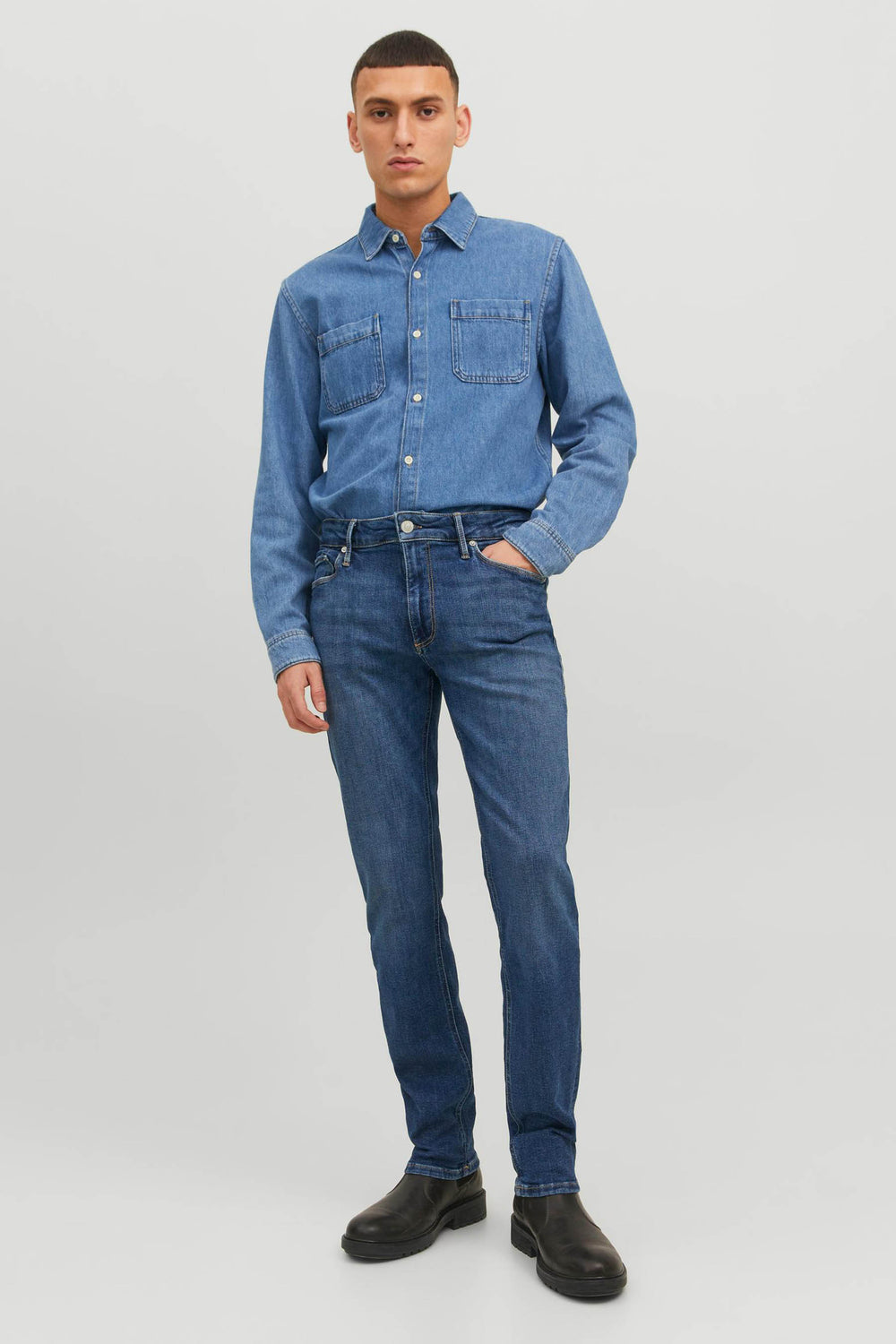 Jeans straight DARK BLUE DENIM - JACK & JONES JEANS INTELLIGENCE