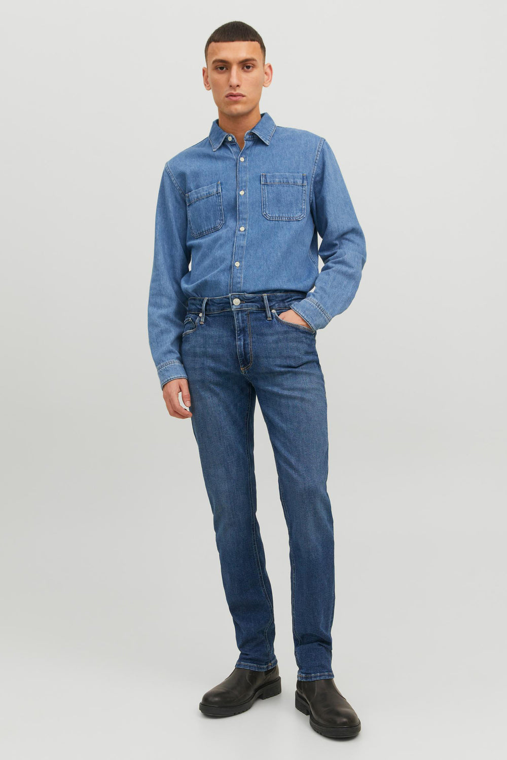 Jeans straight DARK BLUE DENIM - JACK & JONES JEANS INTELLIGENCE