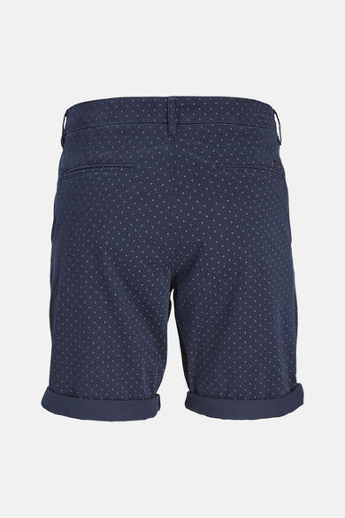 Short bleu à motifs par JACK & JONES JEANS INTELLIGENCE, avec ourlets roulés et poches arrière.