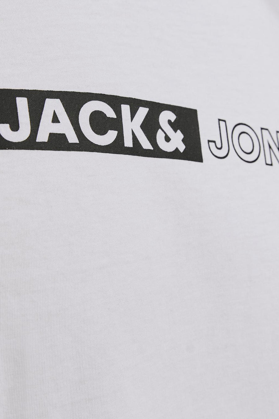 Wit T-shirt met korte mouwen van Jack & Jones, met een zwart opdruklogo.