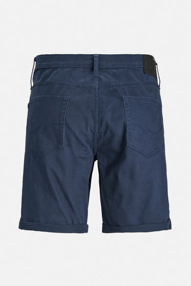 Short bleu par JACK & JONES JEANS INTELLIGENCE, avec ourlets retroussés et poches arrière.