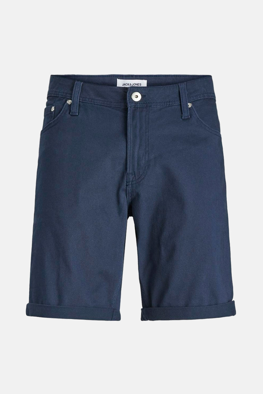Short bleu par Jack & Jones, avec ourlet retroussé.
