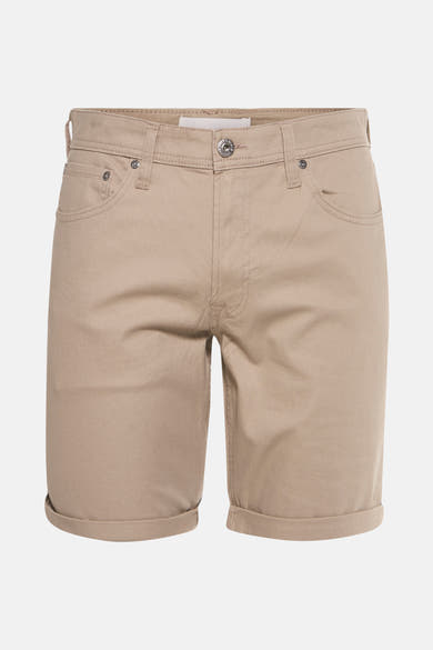 Korte beige short van JACK & JONES JEANS INTELLIGENCE, met omgeslagen zomen en voorzakken.