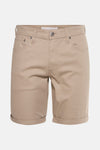 Korte beige short van JACK & JONES JEANS INTELLIGENCE, met omgeslagen zomen en voorzakken.