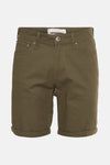 Korte kaki van JACK & JONES JEANS INTELLIGENCE met stikseldetails en zilverkleurige knopen.