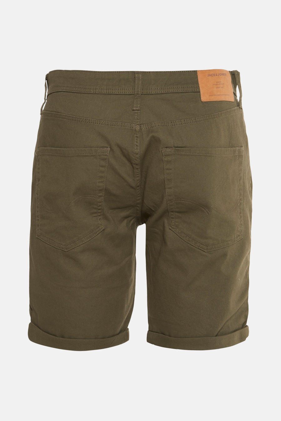 Short kaki, de JACK & JONES JEANS INTELLIGENCE, avec poches arrière et ourlets retroussés.