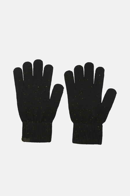 Zwarte gebreide handschoenen van ACCESSORIES BY JACK & JONES met subtiele gespikkelde details.