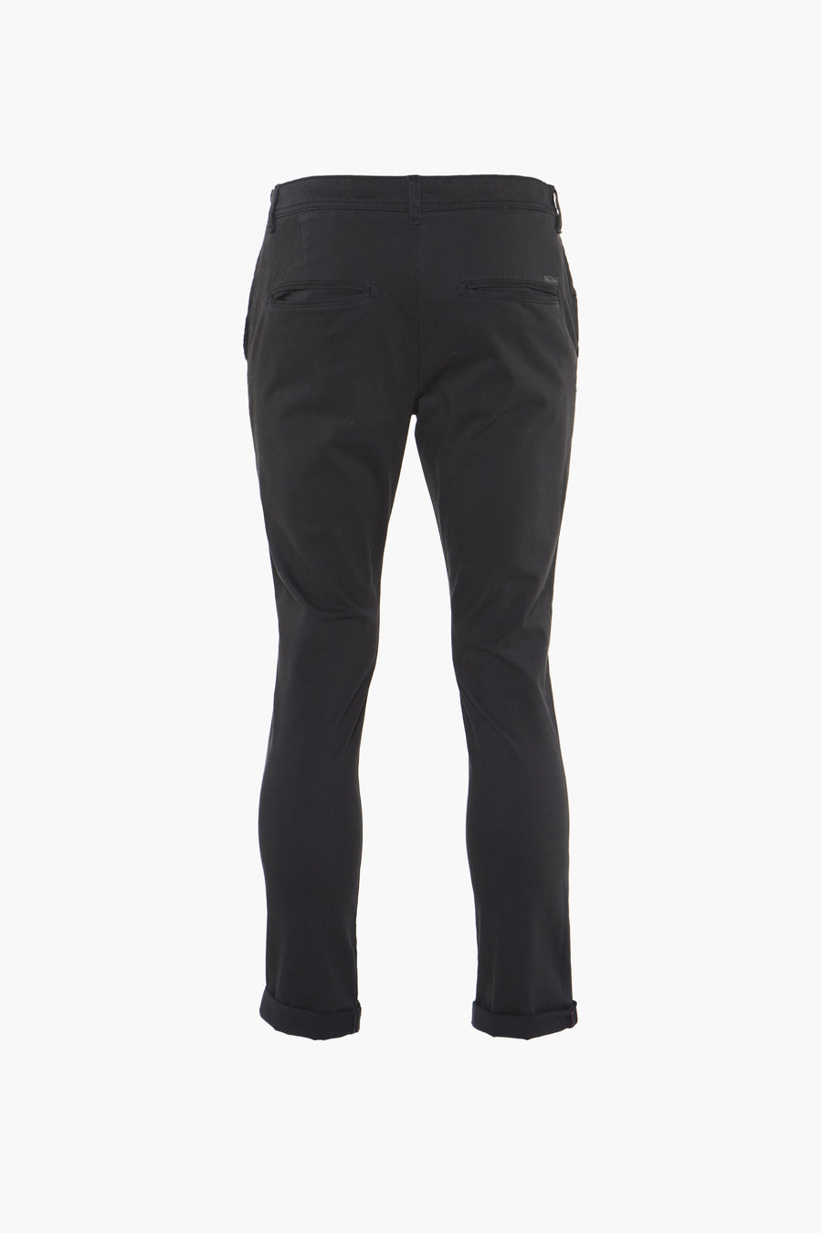 Zwarte chino van JACK & JONES JEANS INTELLIGENCE, met omgeslagen zomen en paspelzakken achter.