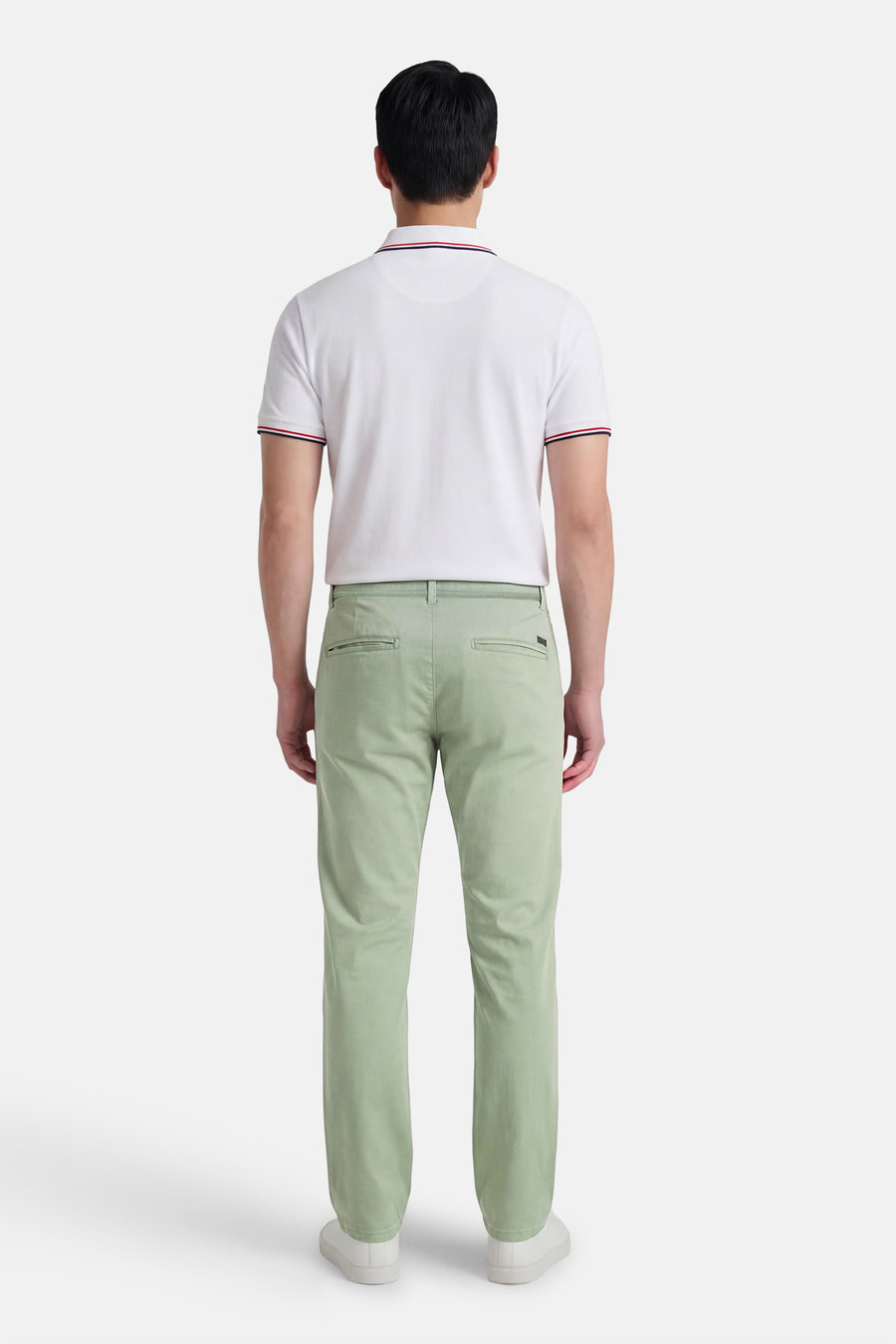 Groene chino van JACK & JONES JEANS INTELLIGENCE, met een rechte pasvorm en paspelzakken achter.