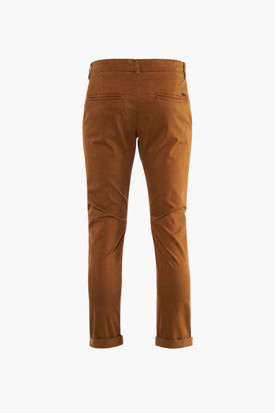 Chino broek van JACK & JONES JEANS INTELLIGENCE, met garenbanden op de achterpockets en omgekeerde zooms.