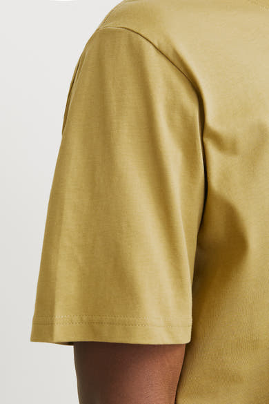 Groen T-shirt met korte mouwen, van Originals by Jack & Jones, met een egale textuur en een gestikte zoom.