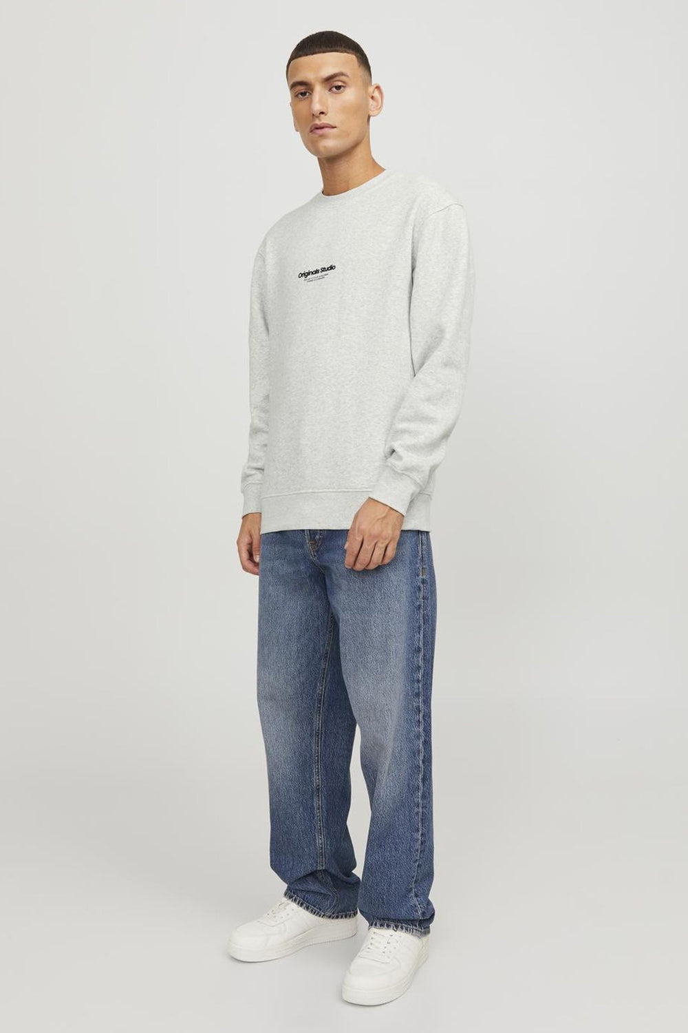 Sweat col rond Écru - ORIGINALS BY JACK & JONES