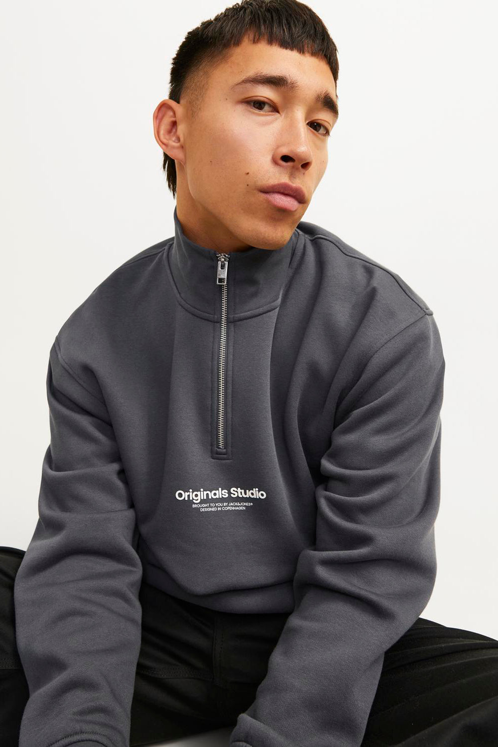 Sweat col roulé Gris - JACK & JONES