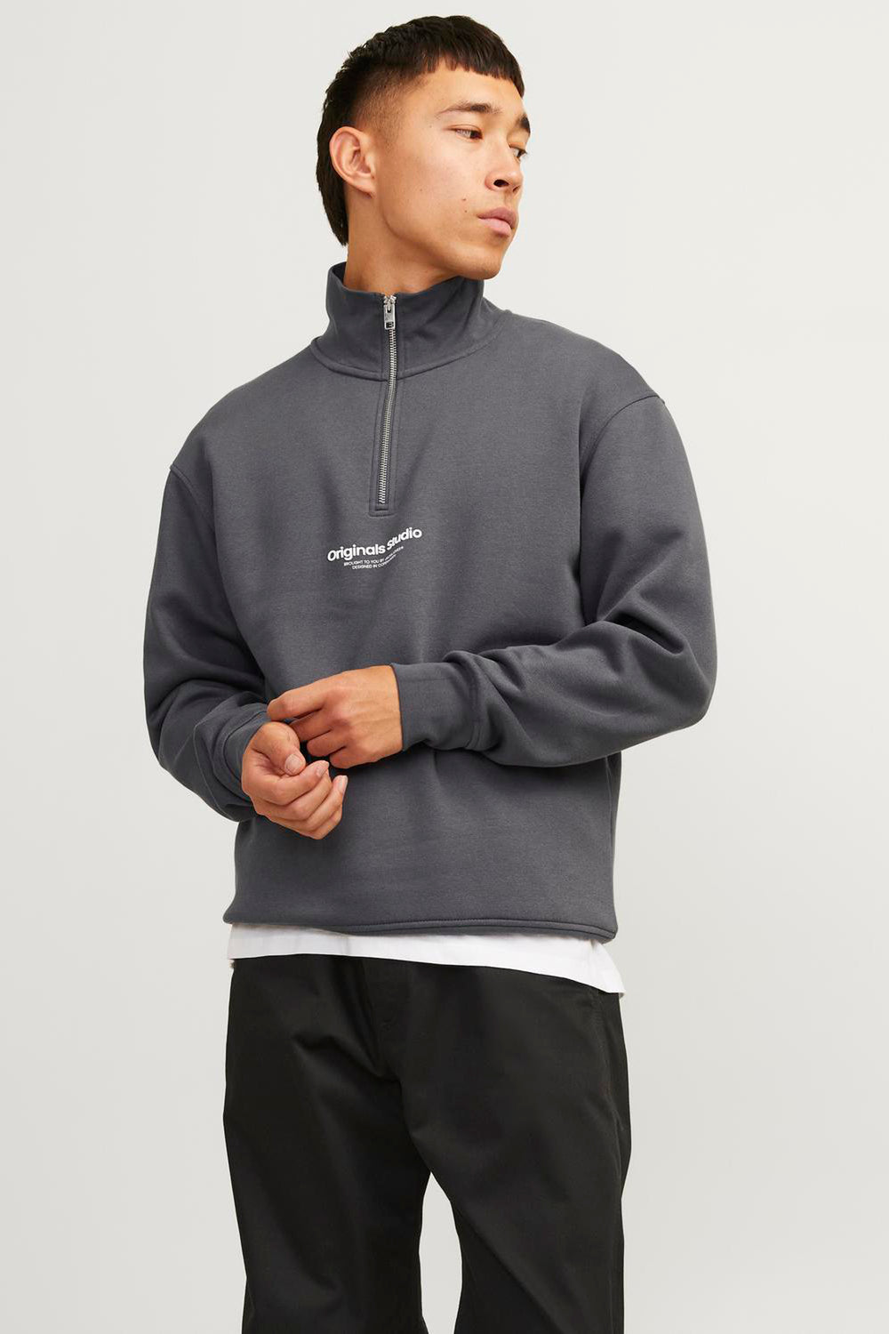 Sweat col roulé Gris - JACK & JONES