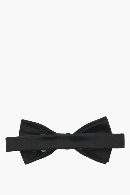 Zwarte bow-tie van ACCESSORIES BY JACK & JONES, gezien van achteren, met texturendetails.
