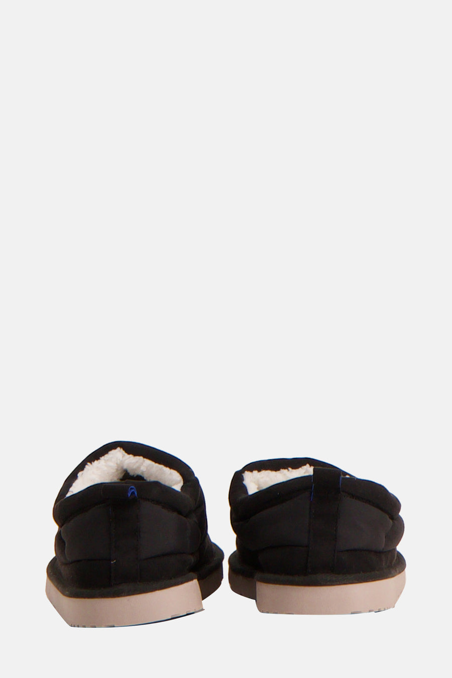 Zwarte sandalen van ACCESSORIES BY JACK & JONES, imitatiebont voering, achterzicht.