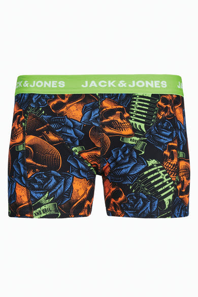 Multikleuren boxer van ACCESSORIES BY JACK & JONES met een patroon van schedels, rozen en microfoons.