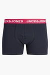 Blauwe boxer van ACCESSORIES BY JACK & JONES met roze logoband.