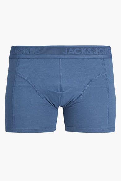 Boxer bleu en coton d'ACCESSORIES BY JACK & JONES, avec une ceinture élastique ornée du logo.