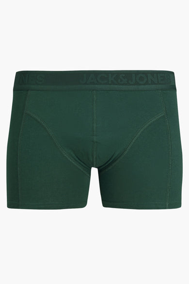 Donkergroene boxershort voor heren van Accessories by Jack & Jones, met elastische tailleband met logo.