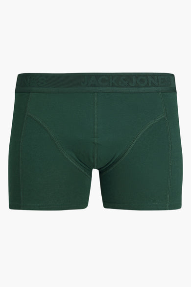 Donkergroene boxer van ACCESSORIES BY JACK & JONES met een elastische tailleband met logo.