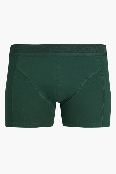 Boxer vert foncé d'ACCESSORIES BY JACK & JONES avec ceinture élastique logotypée.