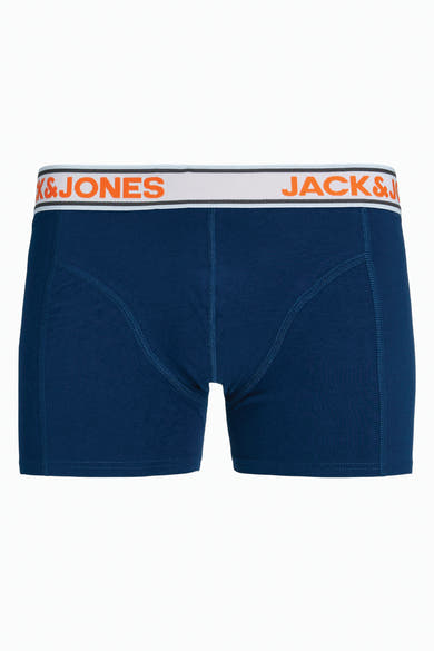Blauwe boxer ACCESSORIES BY JACK & JONES met witte elastische tailleband.