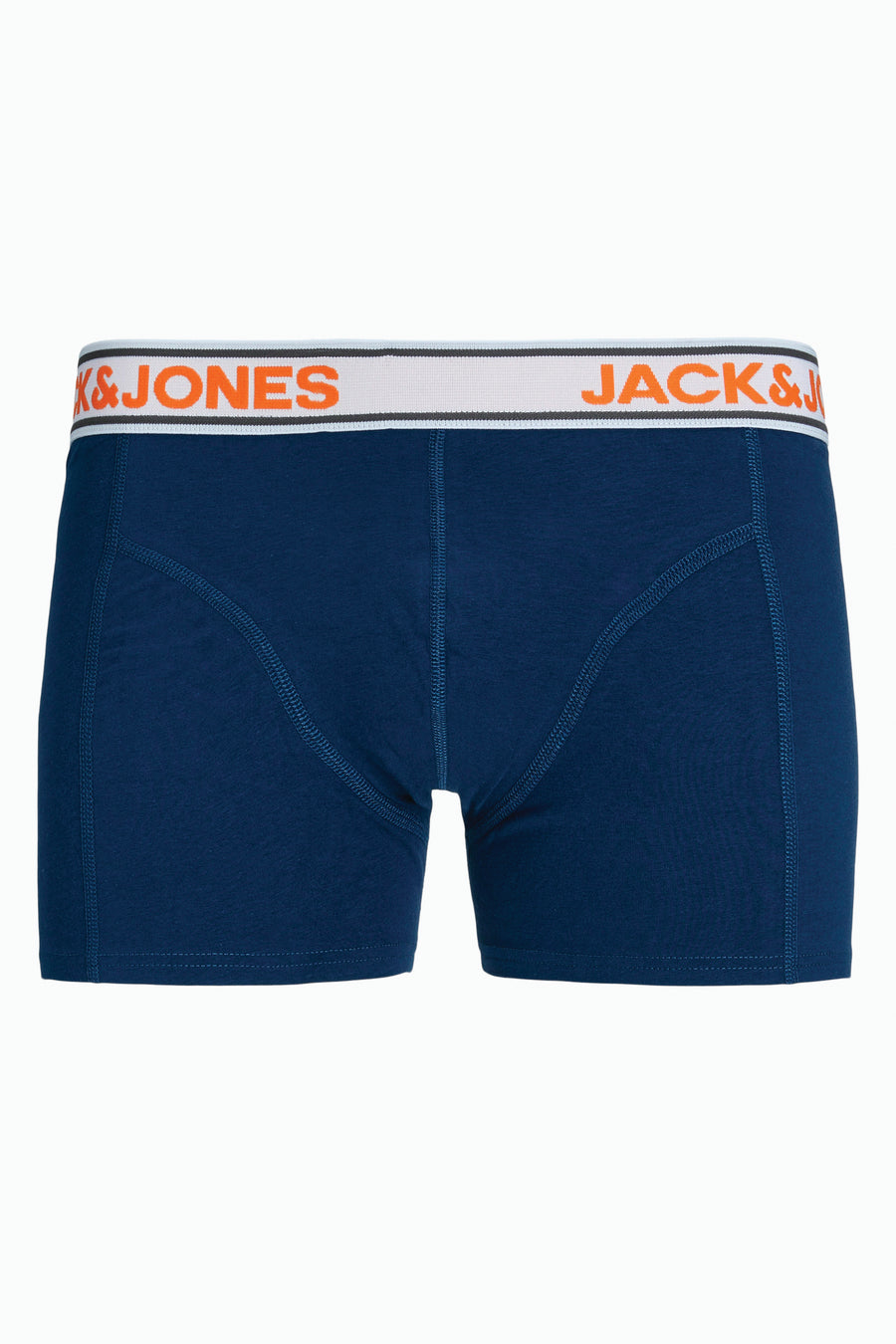 Blauwe boxer ACCESSORIES BY JACK & JONES met witte elastische tailleband.
