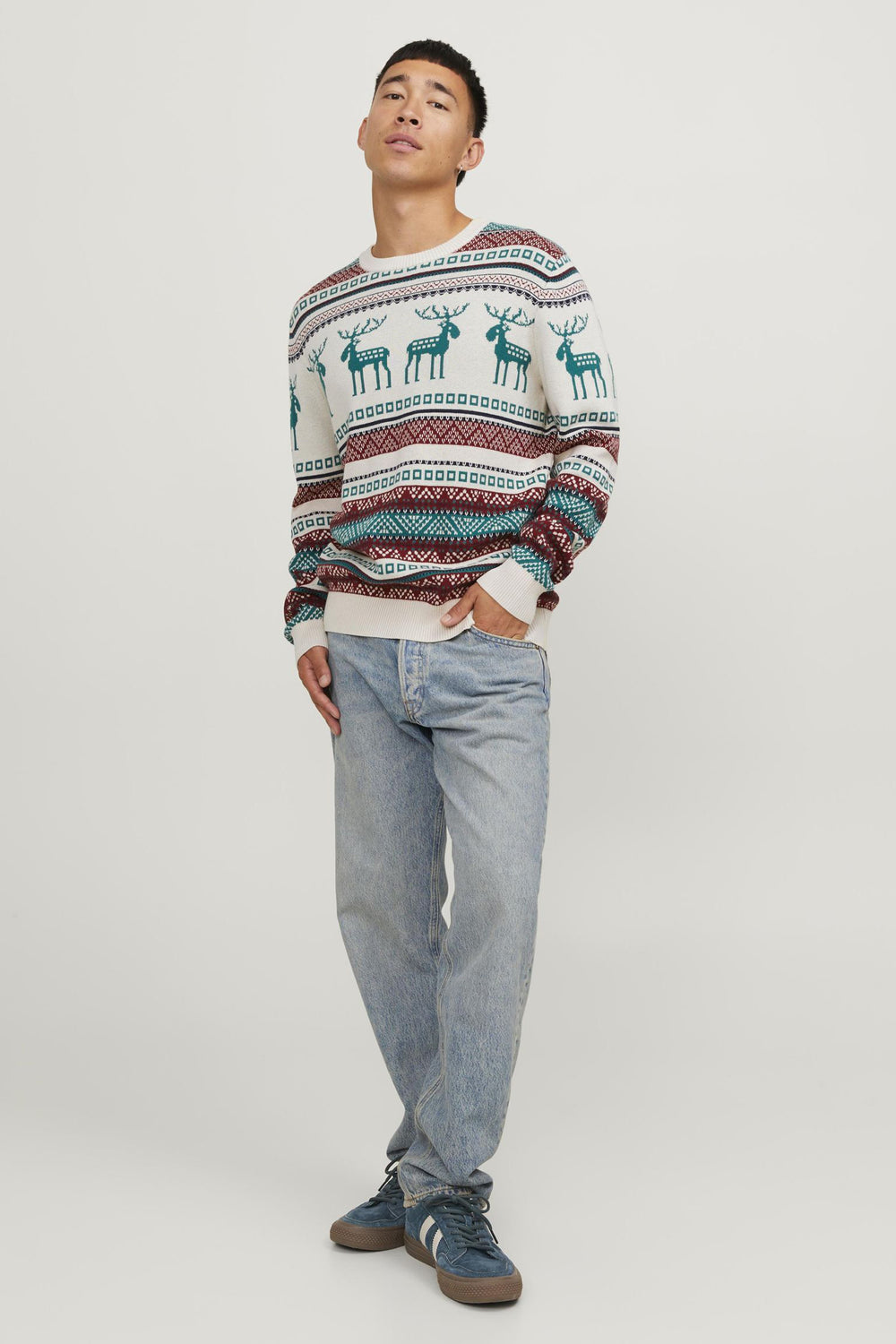 Pull col rond Écru - ORIGINALS BY JACK & JONES