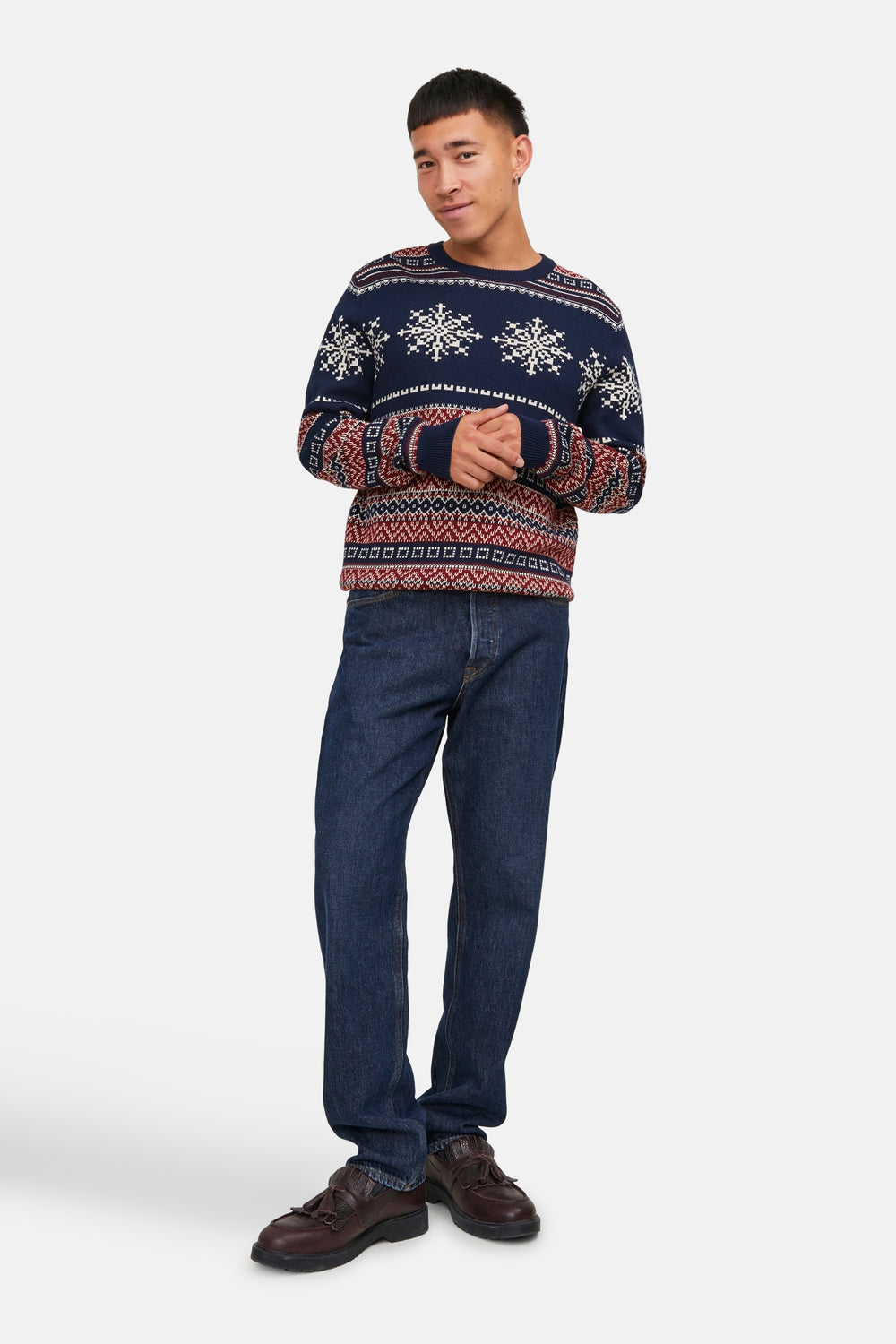 Pull col rond Bleu - ORIGINALS BY JACK & JONES