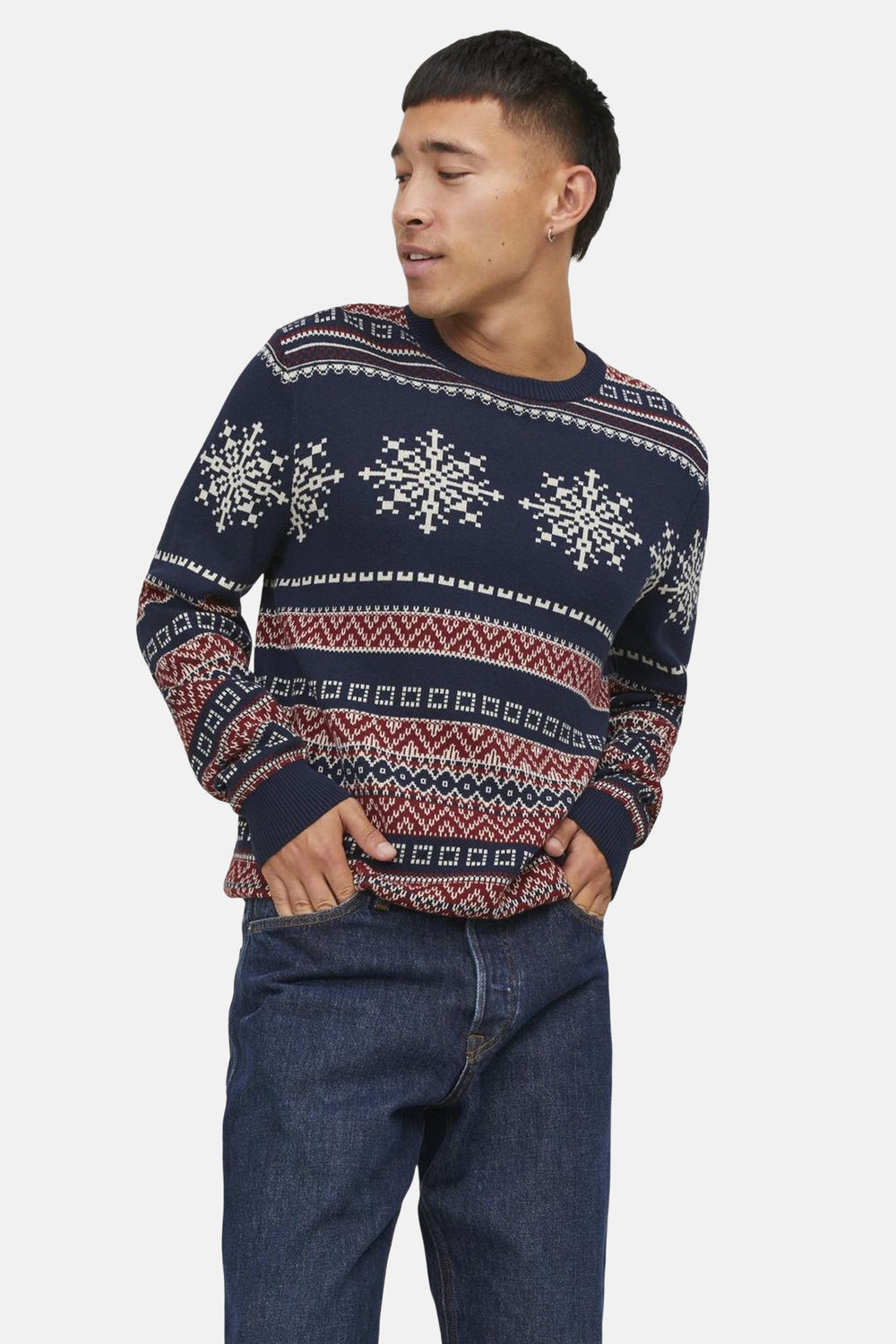 Pull col rond Bleu - ORIGINALS BY JACK & JONES