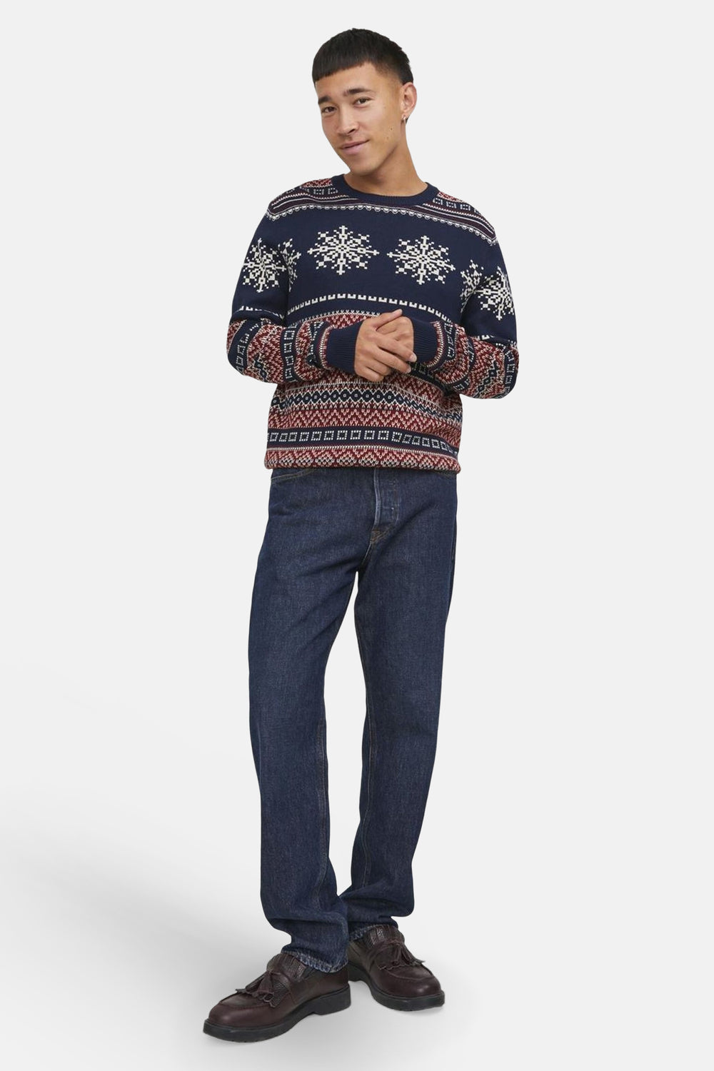 Pull col rond Bleu - ORIGINALS BY JACK & JONES