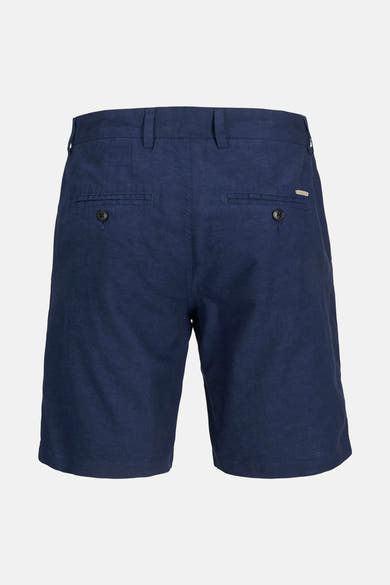 Short bleu en toile de JACK & JONES JEANS INTELLIGENCE, avec poches arrière boutonnées et coupe classique.