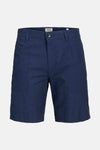 Short bleu en toile de JACK & JONES JEANS INTELLIGENCE, avec une texture légèrement froissée.