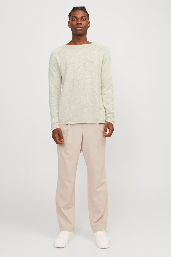 Pull col rond Écru - PREMIUM BY JACK & JONES
