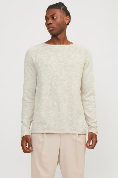 Pull col rond Écru - PREMIUM BY JACK & JONES