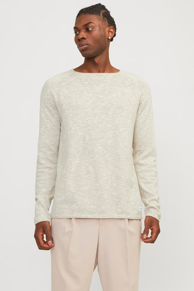 Trui met ronde hals Ecru - PREMIUM BY JACK & JONES
