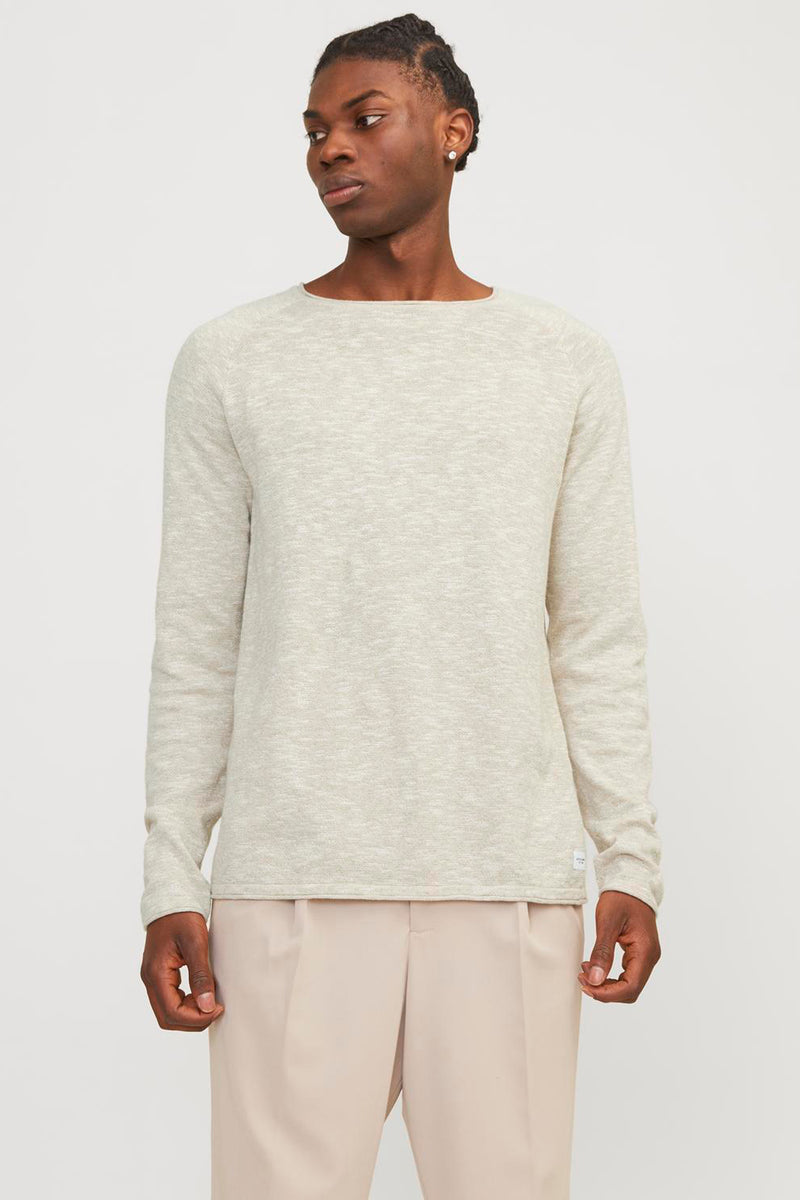 Pull col rond Écru - PREMIUM BY JACK & JONES