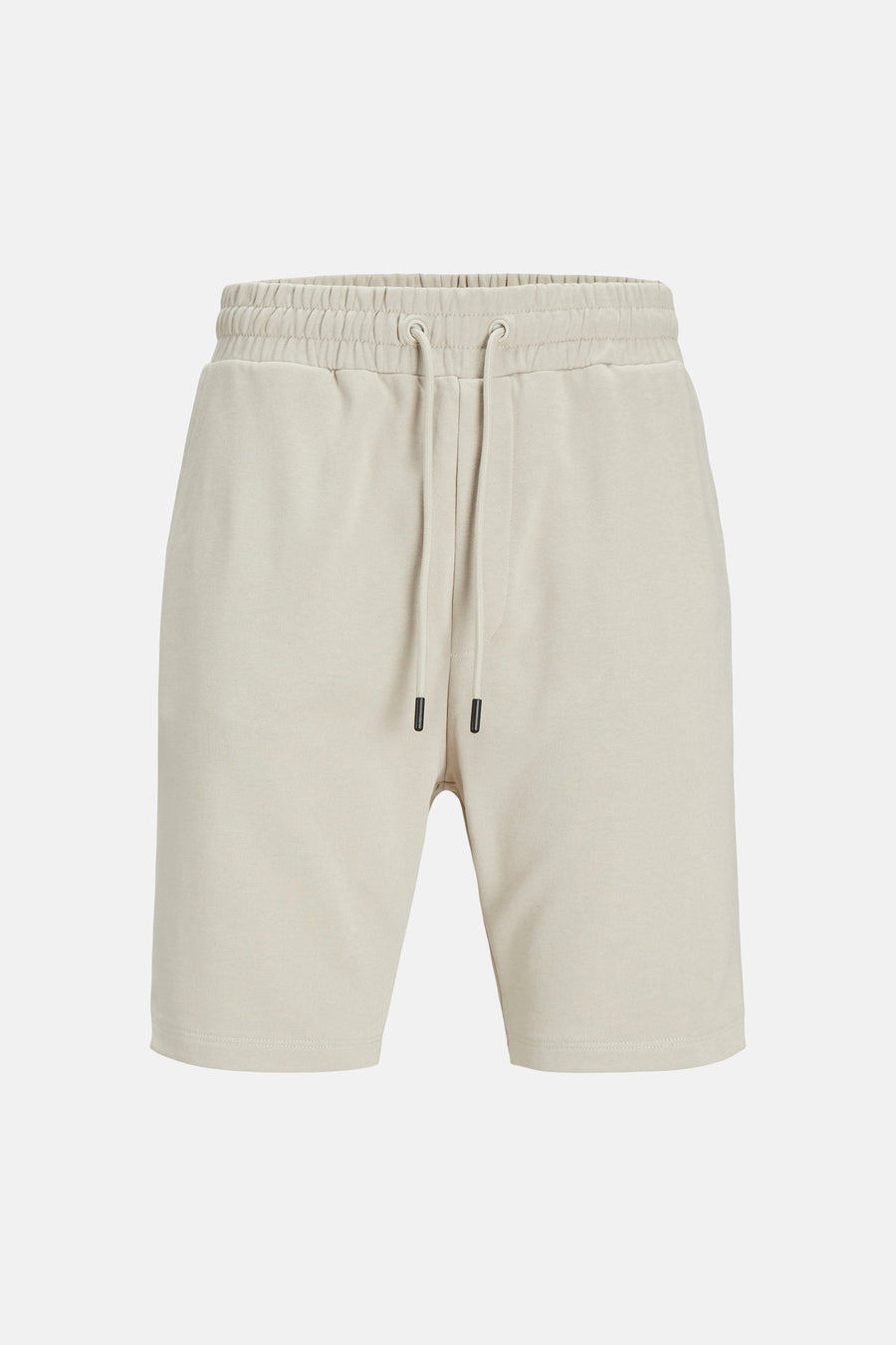 Ecru korte broek van JACK & JONES JEANS INTELLIGENCE met elastische tailleband met trekkoord en zwarte uiteinden.