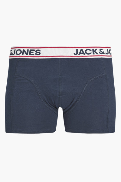 Boxer bleu en coton par ACCESSORIES BY JACK & JONES, avec ceinture élastique à logo.