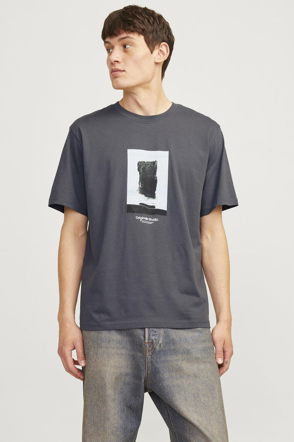 T-shirt (korte mouwen) Grijs - ORIGINALS BY JACK & JONES