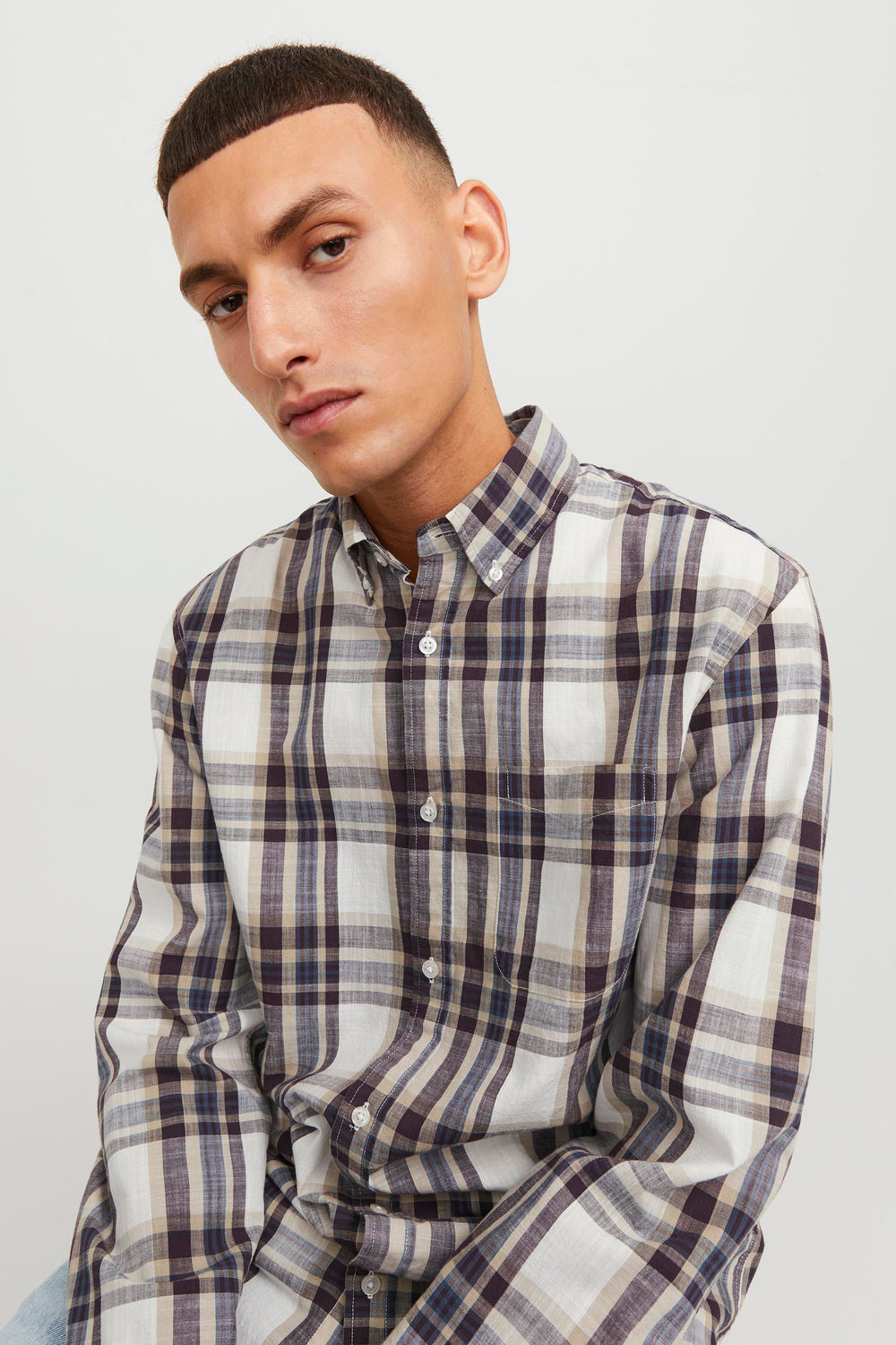 Chemise (manches longues) Brun - PREMIUM BLUE BY JACK & JONES