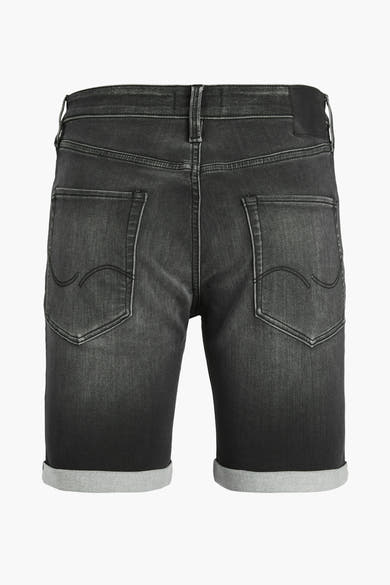Korte zwarte denim van JACK & JONES JEANS INTELLIGENCE met omslag en achterzakken.