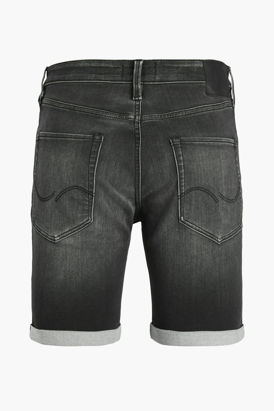 Korte zwarte denim van JACK & JONES JEANS INTELLIGENCE met omslag en achterzakken.