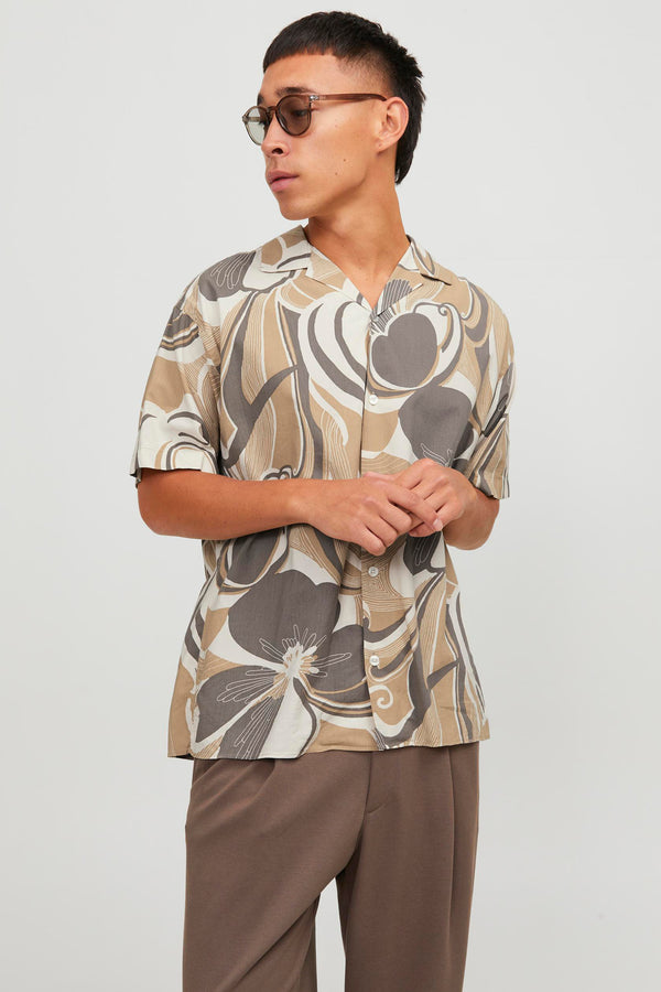 Chemise (manches courtes) Beige - PREMIUM BY JACK & JONES