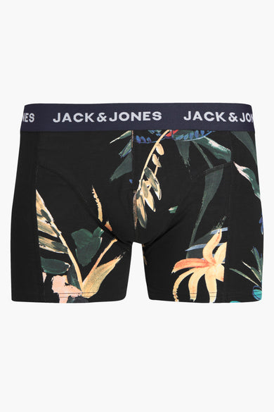 Zwarte boxer van ACCESSORIES BY JACK & JONES met een kleurrijk all-over bloemenpatroon.