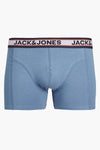 Boxer bleu par ACCESSORIES BY JACK & JONES, avec une ceinture élastique ornée du logo.