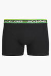 Zwarte boxer van ACCESSORIES BY JACK & JONES, met een elastische band met groene en gele strepen.