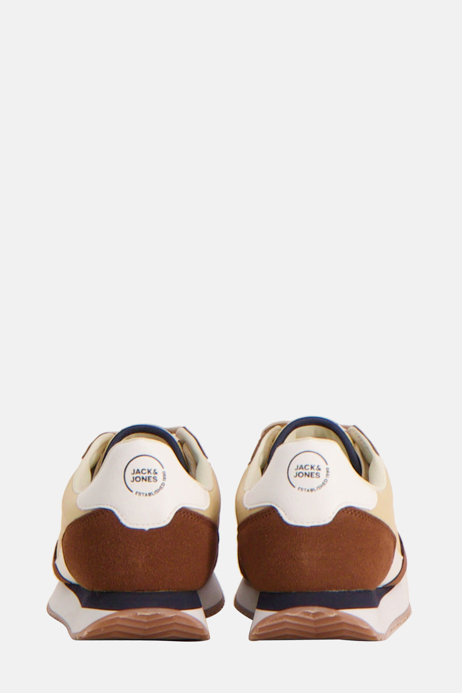 Baskets marron par Accessories by Jack & Jones, vue arrière avec empiècements en daim.