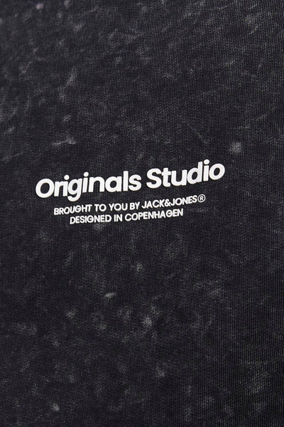 Polaire noire d'ORIGINALS BY JACK & JONES, motif chiné sur tissu texturé.